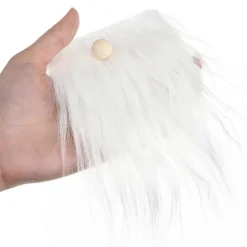 1 Set Falska Skägg och Träkulor Kit Förskurna Tomteskägg Tomte Tillbehör 18.00X9.00X1.00CM> Tillbehör