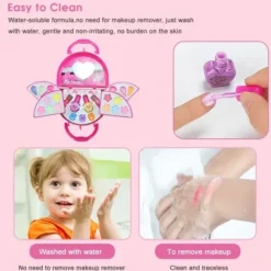 1 set flicka sminkset tvättbart sminkkit för småbarn barn><noscript><img width=