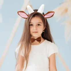 2 Set Get-Horn Pannband Djurdräkter Tillbehör Djur Pannband Djurdräkt Get Horn och Öron Hundöron Pannband Plysch Get Huvudbonad Djuröra> Tillbehör