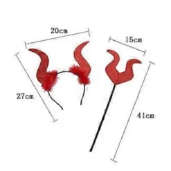 1 Set Halloween Djävulskostymset Djävulvinge Djävulspinne Djävulshorn Hårband Kostymtillbehör (B)><noscript><img width=