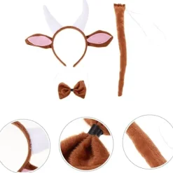 2 set med gethorn pannband djurpark kläder accessoarer djur pannband djurdräkt gethorn och öron hundöron pannband plysch gethuvudbonad djuröron><noscript><img width=