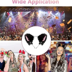 4 set med kattflicka kattöron enkla håraccessoarer krage set><noscript><img width=