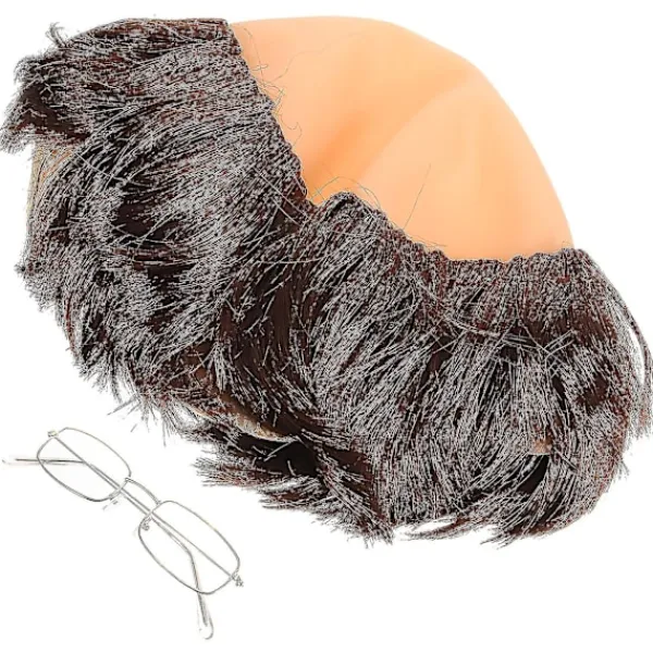 1 Set Munkperuk med Glasögon Flintskallig Peruk Cosplay Party Peruk Rekvisita Halloween Munk Flintskallig Peruk För Vuxen> Peruker