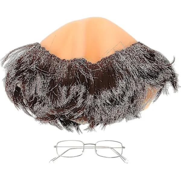 1 Set Munkperuk med Glasögon Flintskallig Peruk Cosplay Party Peruk Rekvisita Halloween Munk Flintskallig Peruk För Vuxen> Peruker