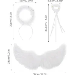 1 Set Ängelvingar Kostym - Halloween och Cosplay Fjäder Vingar Halo för Vuxna och Barnfesttillbehör Dekorera Bröllopsdekoration> Tillbehör