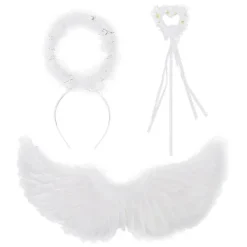 1 Set Änglavingar Kostym - Halloween Och Cosplay Fjädervingar Halo För Vuxna Och Barnfesttillbehör Dekorera Bröllopsdekoration> Tillbehör