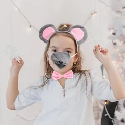 1 Set Råttkostym Huvudbonad Djuröron Hårband Öron Musöron Hårring Fest Dekorativ Mus Cosplay Kvinnor><noscript><img width=