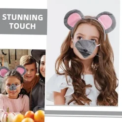 1 Set Råttkostym Huvudbonad Djuröron Hårband Öron Hårband Musöron Hårring Fest Dekorativt Hårband Mus Cosplay Hårband Kvinnor Huvudbonad><noscript><img width=