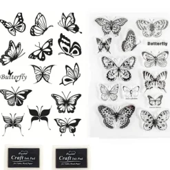 1 set smink ögonmakeup fjärilstämpel transparent stämpel smör> Smink