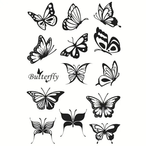 1 set smink ögonmakeup fjärilstämpel transparent stämpel smör> Smink