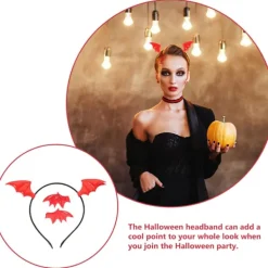 NeunWolken 1 set söta fladdermöss för Halloween, barnens frisyrklämmor, Halloween rollspel fest (röd)> Huvudbonader
