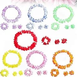 7 Set/förpackning Hawaiiansk Blomsterhalsband Hawaii Girlang Hawaiianska Leis Luau Girlang Blomsterhalsband Hawaii Blomsterhalsband> Tillbehör