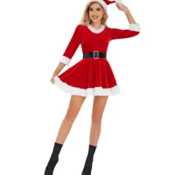1 sexig juldräkt för kvinnor, julklänning för fester, cosplay juluniform set S><noscript><img width=