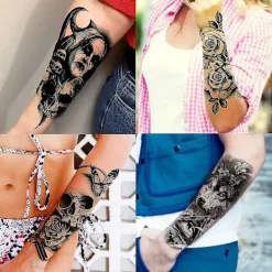 6 Sheets Temporary Tattoos For Men Women Arm><noscript><img width=