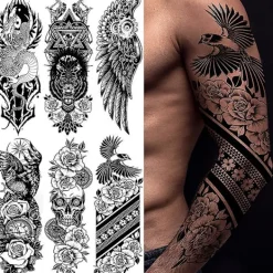 6 Sheets Temporary Tattoos For Men Women Arm> Smink