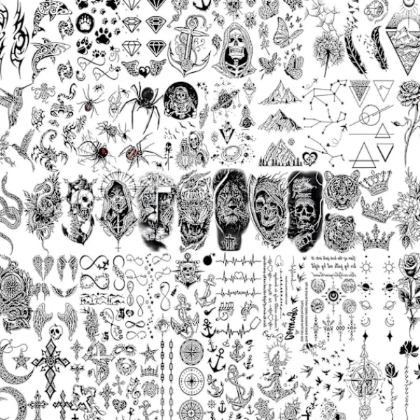 6 Sheets Temporary Tattoos For Men Women Arm> Smink