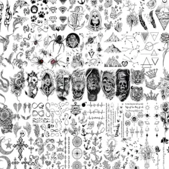 6 Sheets Temporary Tattoos For Men Women Arm><noscript><img width=