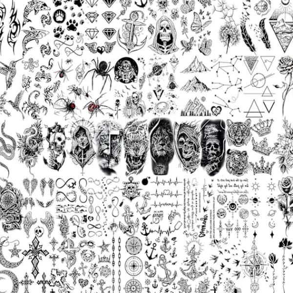 6 Sheets Temporary Tattoos For Men Women Arm> Smink