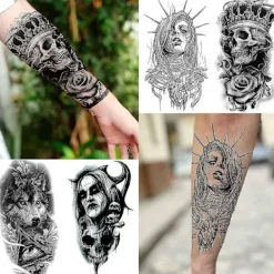 6 Sheets Temporary Tattoos For Men Women Armwanan> Smink