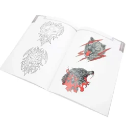Woosien 72 Sidor Shader Liner Vargmönster Tatuering Bok Övningsmall Tillbehör><noscript><img width=