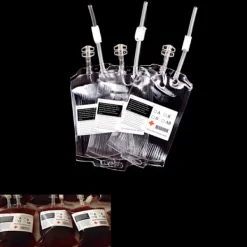 Jettbuying 5 st 35 ml återanvändbar blodbag för energidryck Halloween vampyr> Tillbehör