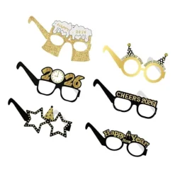 6 st 2026 Partyglasögon Lättviktigt Partyaccessoar Bekväm att Bära Papper För Nyårsdanser Och Roliga Sammankomster Flerfärgad[HK]> Tillbehör