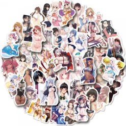 50 st Anime Sexy Bunny Girl Vuxenklistermärken, Vattentäta Söta Tjej Klistermärken för Laptop, Telefonfodral, ipad, High Definition Dekaler> Smink