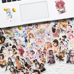 50 st Anime Sexy Bunny Girl Vuxenklistermärken, Vattentäta Söta Tjej Klistermärken för Laptop, Telefonfodral, ipad, High Definition Dekaler> Smink