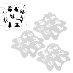 3 st Ansikts- och kroppsmålningsschabloner för barn Julkonst><noscript><img width=