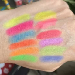 12 st ansiktsfärg kritor Halloween smink markör Uv Neon-glow i mörk färg><noscript><img width=