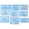 9 st Ansiktsmålning Stencils Kit Tvättbar färgmall Stencils Mall för Halloween Holiday Party Cosplay> Smink