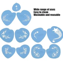 5 st Ansiktsmålningsschabloner Kit PET Återanvändbar Målningsmall Schabloner Mall för Halloweenfest CosplayYMMR)><noscript><img width=