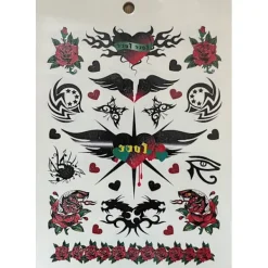 Novia 6 st Ark Temporära Tatueringar / Fake Tattoo Sticker - Ros / Fjäril / Rock / Bokstäver> Smink