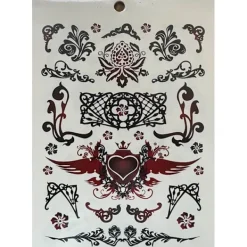 Novia 6 st Ark Temporära Tatueringar / Fake Tattoo Sticker - Ros / Fjäril / Rock / Bokstäver><noscript><img width=