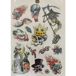 Novia 6 st Ark Temporära Tatueringar / Fake Tattoo Sticker - Döskalle / Dödskalle / Skull><noscript><img width=