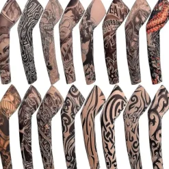 8 st Arm Blommor Arm Tatuering Män och Kvinnor Sommar Solskydd Armhylsor Slumpmässiga Färger><noscript><img width=