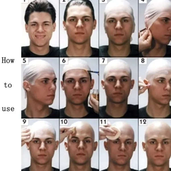 1 st Bald Cap för Makeup STOR STOR Large> Peruker