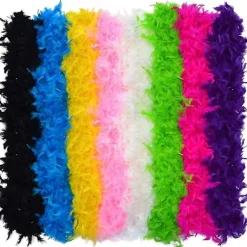 8 st Blandade Färger Fjäderboa, Dam Flickor Maskeradboa, Mardi Gras Boa Kostymfest Tillbehör-MXBC> Tillbehör