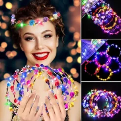 7 st blomsterkrans girlang huvudband blomster huvudbonad blomster huvudband för kvinnor flickor hår accessoarer födelsedag bröllop festival fest> Huvudbonader