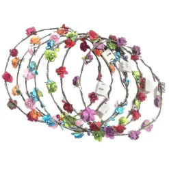 3 st blomsterkrans pannband lys upp fest krans huvudbonad för bröllop födelsedag jul halloween (slumpmässig färg)> Huvudbonader