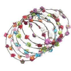 3 st blomsterkrans pannband lys upp fest krans huvudbonad för bröllop födelsedag jul halloween (slumpmässig färg)><noscript><img width=