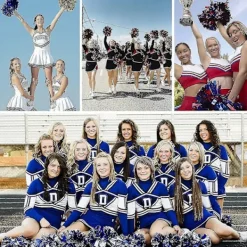 12 st Cheerleading Pom Poms med Fingerhål Metallisk Folie Cheer Pom Poms_Billiga presenter Lila Guld Stor Large><noscript><img width=