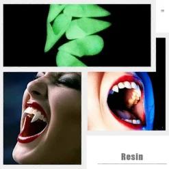 12 st Cosplay Huggtänder Vampyrtänder Halloweenfest Låtsaständer Vampyrtänder Rekvisita Maskerad Tillbehör><noscript><img width=