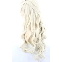 1 st Cosplay Peruk Kvinnor, Daenerys Peruker Lång Lockig Blond Khaleesi W> Peruker