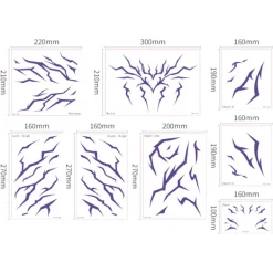 8 st Demon Hunter Girls Group COS Lila Tatuering Klistermärke Demon Herrgrupp Vattentät Randig Temporär Tatuering Klistermärke Set[SL]> Smink