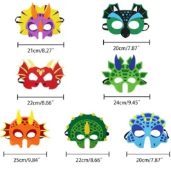 DAO 12 st Dinosaurie Mask Ansiktsmasker Filt Barn Mode Lekhus Leksaker Kreativa Fest Spel Rekvisita Nya Pojkar Flickor db> Masker