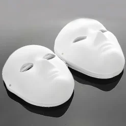 12 st DIY Helmasker, Målningsbar Pappersmask, Vit DIY Mask, Maskeradmask, Mardi Gras Mask, Party Helmasker> Masker