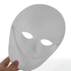 12 st DIY Helmasker, Målningsbar Pappersmask, Vit DIY Mask, Maskeradmask, Mardi Gras Mask, Party Helmasker><noscript><img width=
