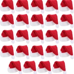 24 st Dulces Navideos Små Tomteluvor Dockor Mini Elf Hattar Juldekoration Mini Julhattar> Tillbehör