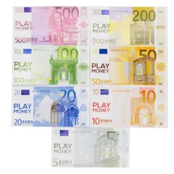 100 st Euro rekvisita lek pengar låtsas pengar valörer magiska rekvisita><noscript><img width=